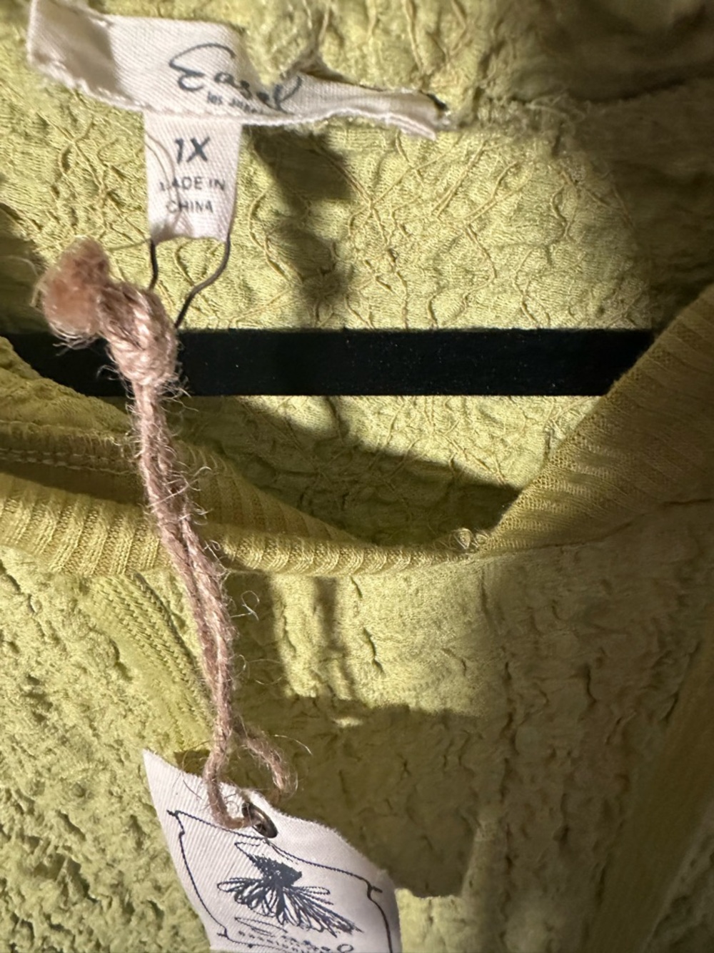 Easel brand Chartreuse Textured Hoodie - Picture 6 of 6